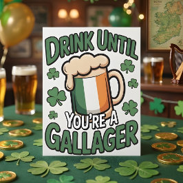 Rolig St Patrick's Day Gallagher-kort Julkort