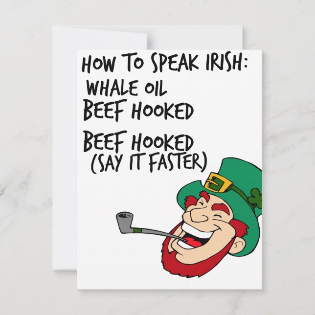 Rolig St. Patricks Day Irländsk Accent  Julkort (Framsida)
