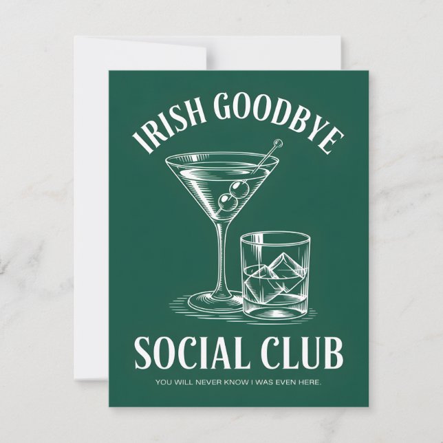 Rolig St Patrick's Day Irländsk Avskedskort Julkort (Framsida)
