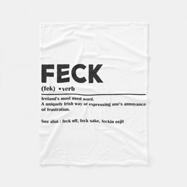 Rolig St Patricks Day Irländsk Feck Definition För Fleecefilt (Framsidan)