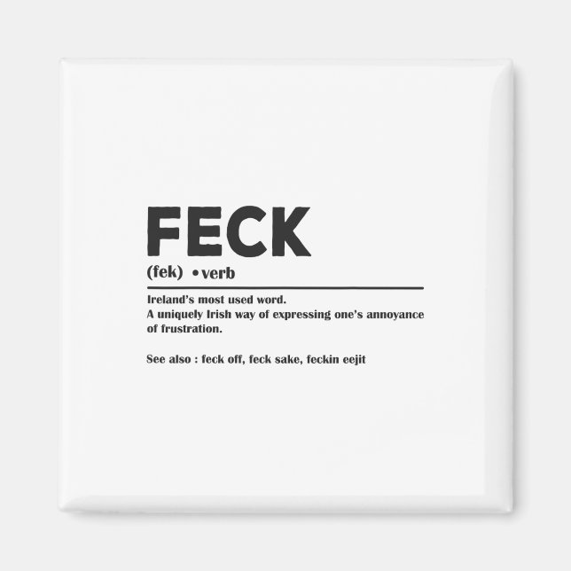Rolig St Patricks Day Irländsk Feck Definition För Magnet (Framsidan)