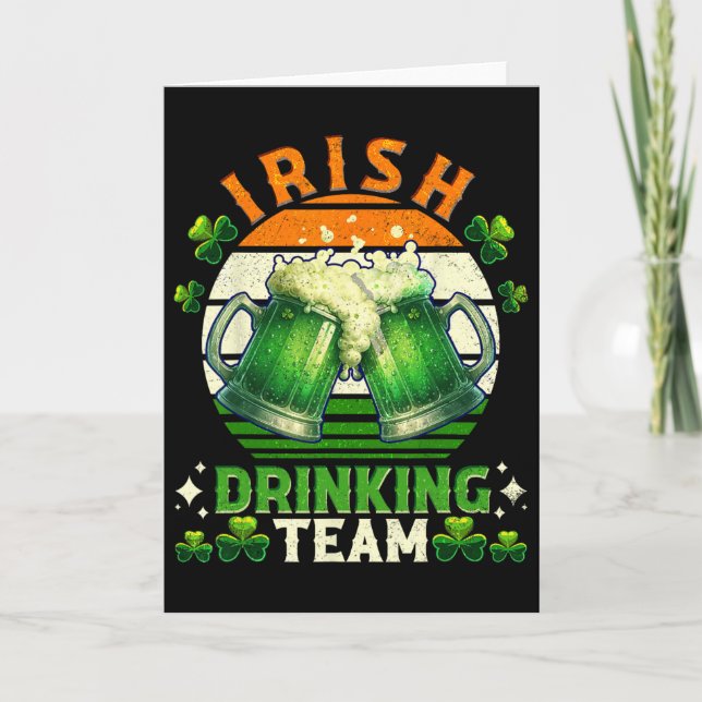 Rolig St Patricks Day Irländsk öl-drickande Team I Kort (Framsida)