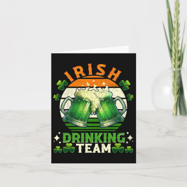 Rolig St Patricks Day Irländsk öl-drickande Team I Kort (Framsida)