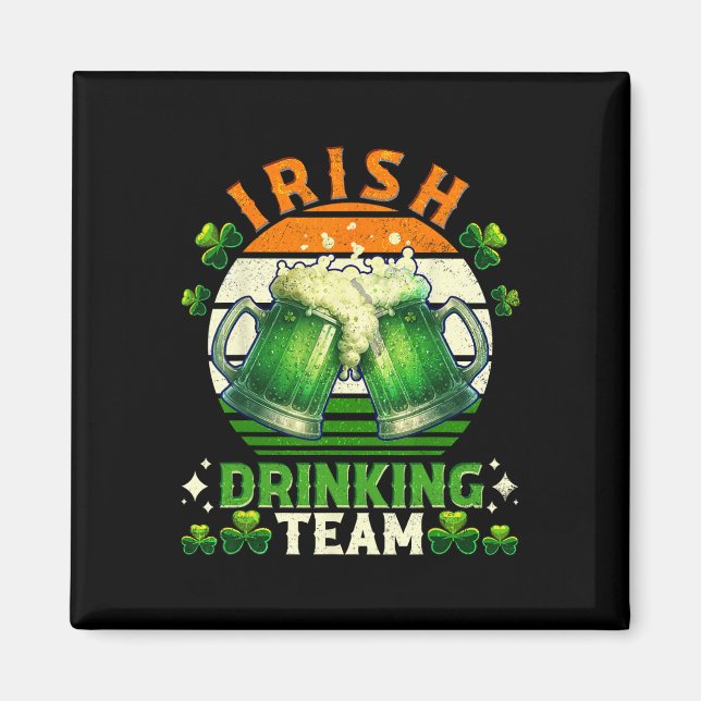 Rolig St Patricks Day Irländsk öl-drickande Team I Magnet (Framsidan)