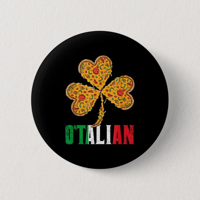 Rolig St Patricks Day Irländsk Zza Italiensk Stolt Knapp (Framsida)