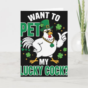 Rolig St Patrick's Day Kyckling Vill Vill Pet My L Kort