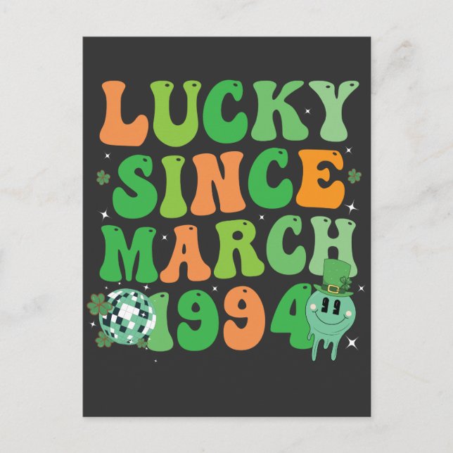 Rolig St Patricks Day Lucky Sedan Mars 1994 Inbjudan Vykort (Framsida)