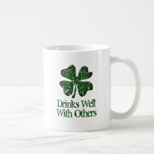 Rolig St Patricks Day lycklig klöver kaffemugg
