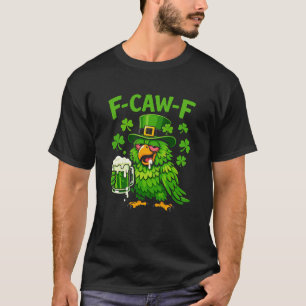 Rolig St Patricks day-papegoja och öldesign T Shirt