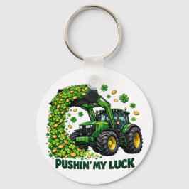 Rolig St. Patrick's Day rolig traktor Nyckelring