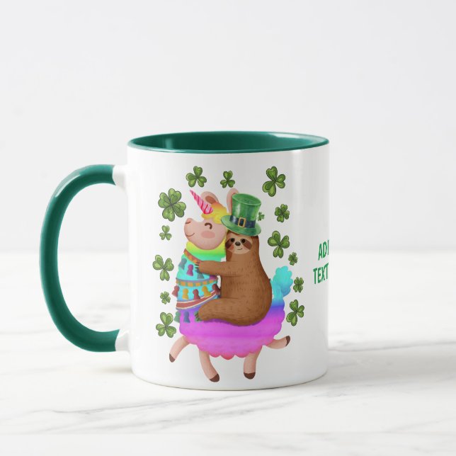 Rolig St. Patricks Day Seng Ridar Enhörning Mugg (Vänster)