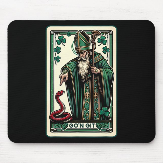 Rolig St Patricks Day Tarotkort Go'n Git St Patri Musmatta (Framsidan)