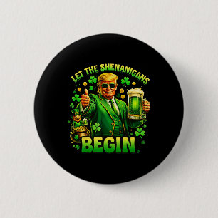 Rolig St Patricks Day Trump Låt Skämtet Börja Knapp