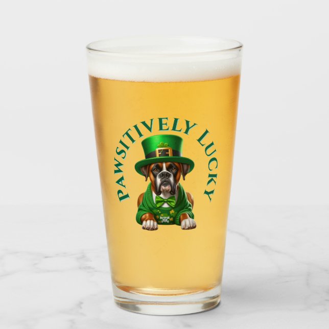 Rolig St Patricks Hund Sannolikt Lycklig Glaskopp (Framsida fylld)
