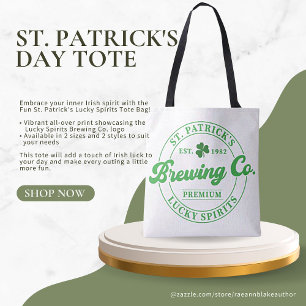 Rolig St. Patrick's Lucky Spirits-handväskor Tygkasse