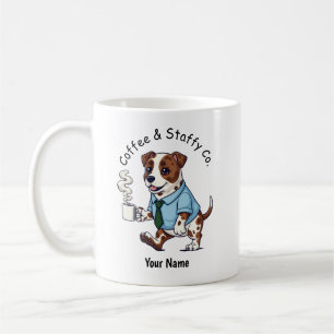 Rolig Staffordshire Bull Terrier kostym kaffe Kaffemugg
