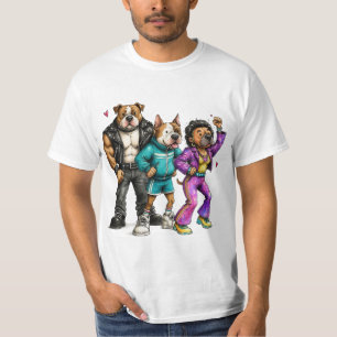 Rolig Staffy Hund Tröja Söt Trio T-shirt