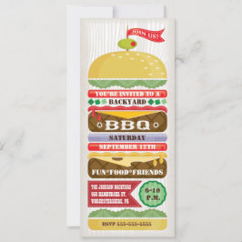 Rolig staplad BBQ-fest inbjudan
