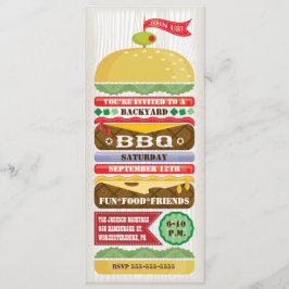Rolig staplad BBQ-fest inbjudan