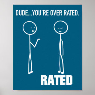 Rolig Stavfigur Stickman - Du är överdriven råtta Poster