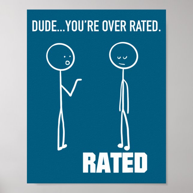 Rolig Stavfigur Stickman - Du är överdriven råtta Poster (Framsidan)
