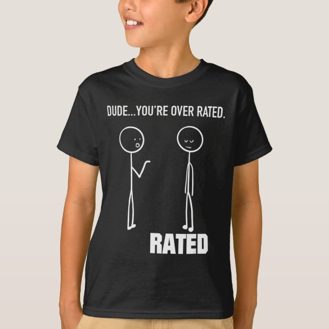 Rolig Stavfigur Stickman - Killen Du är Över Betyg T Shirt (Framsida)