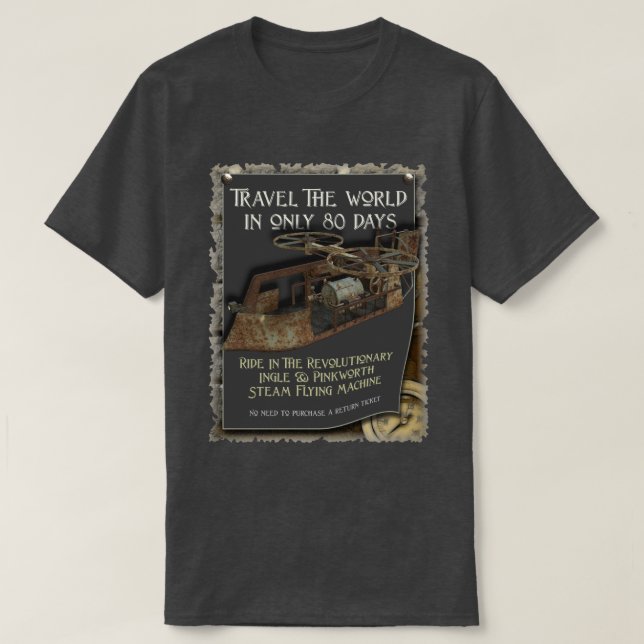 Rolig Steampunk flygmaskin Tee Shirt (Design framsida)