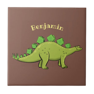 Rolig stegosaurus dinosaur tecknad film kakelplatta
