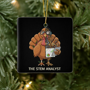 Rolig STEM-Analytiker Robot Turkiet Thanksgiving P Julgransprydnad Keramik