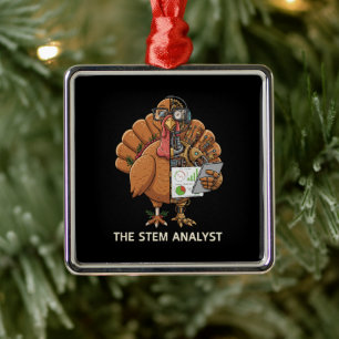 Rolig STEM-analytikerrobot Turkiet Thanksgiving-pr Julgransprydnad Metall
