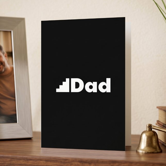 Rolig Step Pappa Trappa Grafisk Puns Helgkort (Skapare uppladdad)