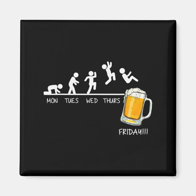 Rolig Stickman Hoppar Öl Dagar Av Vecka Fredag Dr Magnet (Framsidan)