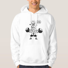 Rolig Stickman Träningslyft Motivation  Hoodie