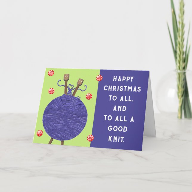 Rolig stickning jul helgkort (Framsida)
