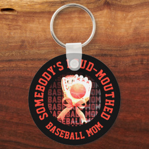 Rolig Stilfull HÖGLJUDD BASEBALL-MAMMA Nyckelring