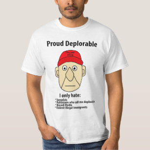 Rolig stolt beklagansvärd politisk tecknad t-shirt