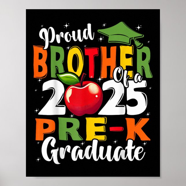 Rolig stolt bror till en Cl från 2025 Pre-k examen Poster (Framsidan)