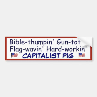 Rolig stolt kapitalistisk gris bildekal
