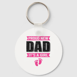 Rolig stolt ny pappa Det är en tjej present för mä Nyckelring