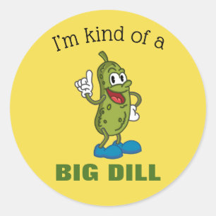 Rolig Stor Dill Gurka Puns Runt Klistermärke