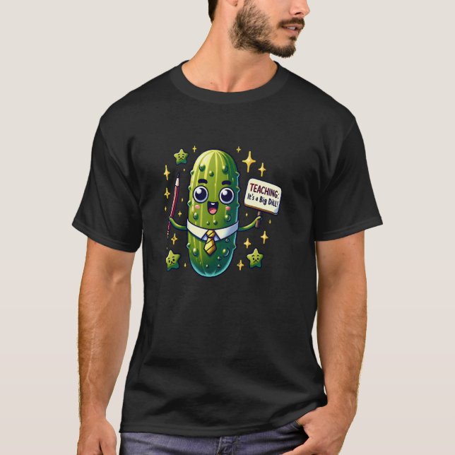 Rolig stor kosherdill lärare t shirt (Framsida)