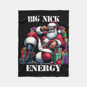 Rolig Stor Nick Energi Rolig Tomte Jul Xmas Fleecefilt