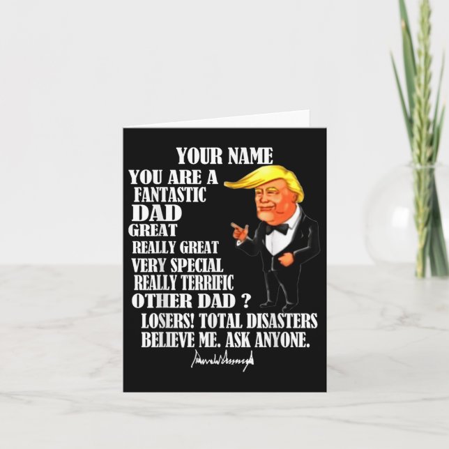 Rolig Stor Pappa Donald Trump Fars Dag Present Tee Kort (Framsida)