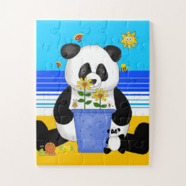 Rolig strand panda björn barn pussel