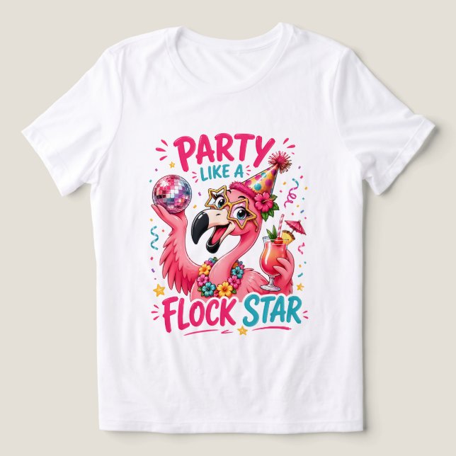 Rolig strand rosa flamingo strand  t shirt (Design Framsida)