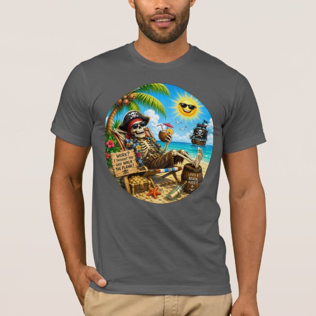 Rolig Strandpirat T Shirt (Framsida)