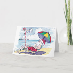 Rolig strandSanta julkort Helgkort