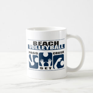 Rolig strandvolleybollgåva kaffemugg