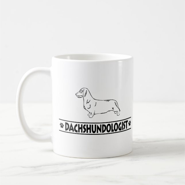 Rolig strävhårig dackel kaffemugg (Vänster)