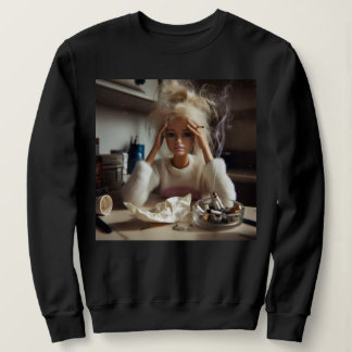 Rolig Stressad Docka Ansikte Meme Rökande Sarksati T Shirt